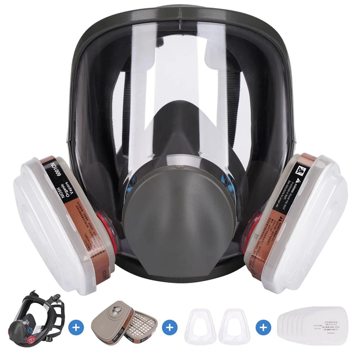 Full Face Respirator Mask with Anti-Fog Lens & Replaceable Filters — photo 1