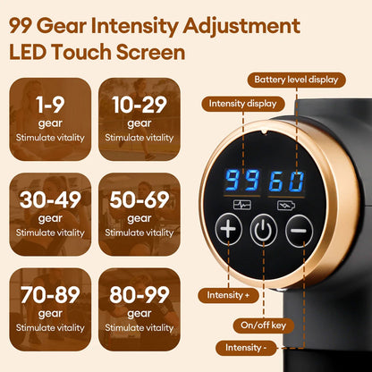 11-in-1 Electric Massage Gun 99-Speed Deep Tissue Muscle Massager — photo 4