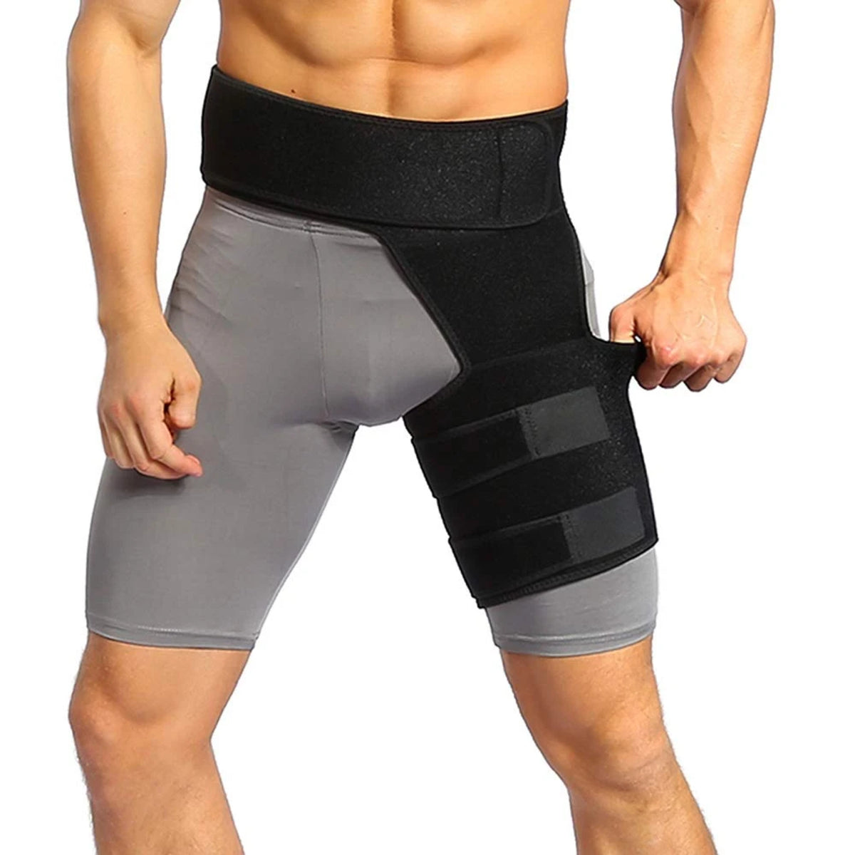 Adjustable Hip Brace Support Belt Compression Wrap for Thigh & Groin — photo 1