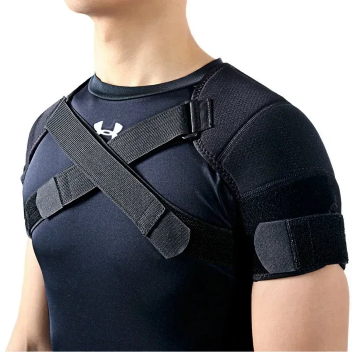 Adjustable Double Shoulder Brace Breathable Compression Support for Pain Relief — photo 1