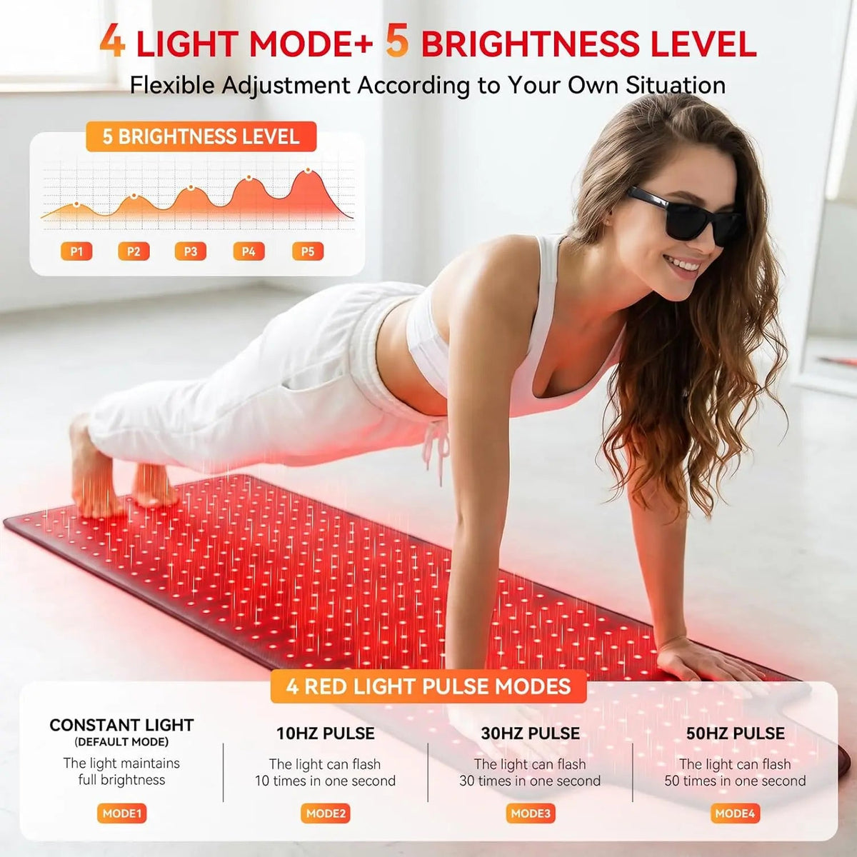 420 LED Red & Infrared Light Therapy Mat 660nm & 850nm Full Body Pad — photo 2