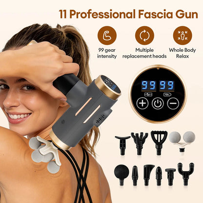 11-in-1 Electric Massage Gun 99-Speed Deep Tissue Muscle Massager — photo 2