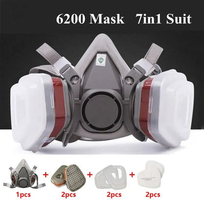 7-in-1/16-in-1 Half Face Respirator Mask with Replaceable Filters for Painting & Spraying — photo 9