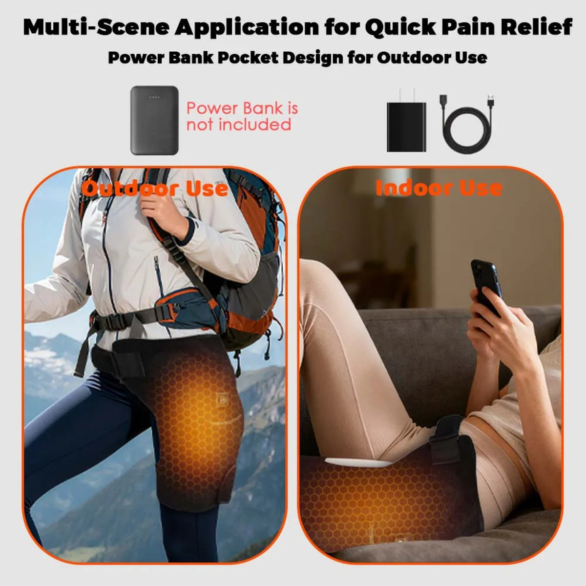 Heated Hip Support Brace – Cordless Massager for Sciatica and Back Pain — photo 3