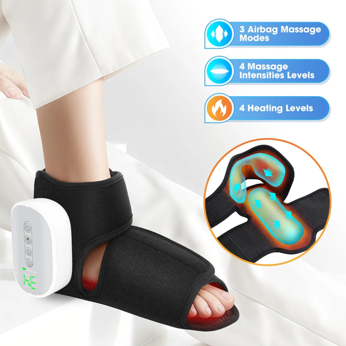 Cordless Ankle & Foot Massager 3 Modes 5 Levels with Heat & Vibration — photo 3