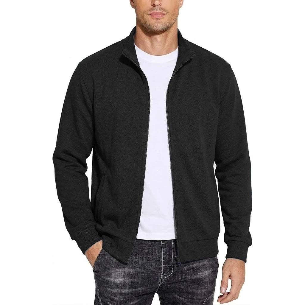 Men's Zip-Up Cotton Sweatshirt Jacket, Breathable Classic Relaxed Fit — photo 1
