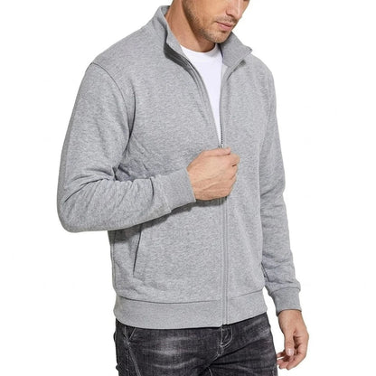 Men's Zip-Up Cotton Sweatshirt Jacket, Breathable Classic Relaxed Fit — photo 2