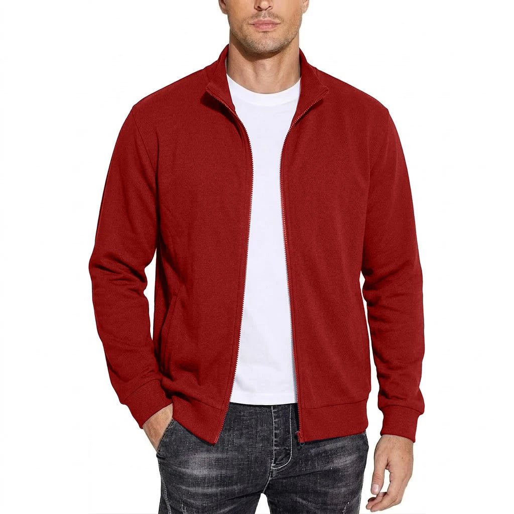 Men's Zip-Up Cotton Sweatshirt Jacket, Breathable Classic Relaxed Fit — photo 4