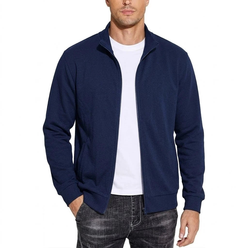 Men's Zip-Up Cotton Sweatshirt Jacket, Breathable Classic Relaxed Fit — photo 3