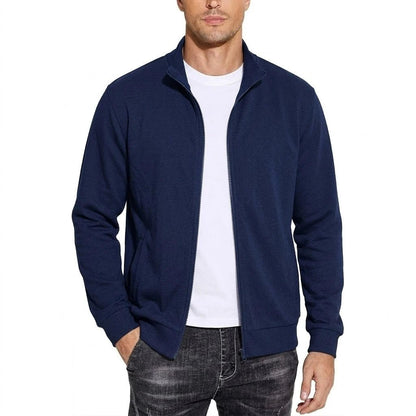 Men's Zip-Up Cotton Sweatshirt Jacket, Breathable Classic Relaxed Fit — photo 3