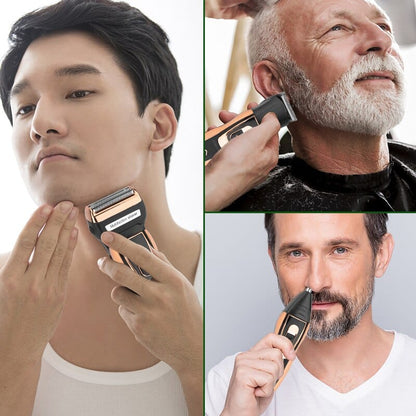 3-in-1 Trimmer – Rechargeable Beard Trimmer, Nose Hair Trimmer & Shaver with 3 Attachments, Compact for Travel — photo 2