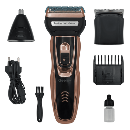 3-in-1 Trimmer – Rechargeable Beard Trimmer, Nose Hair Trimmer & Shaver with 3 Attachments, Compact for Travel — photo 1