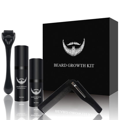 Beard Care Kit with 540 Derma Roller, Natural Beard Serum, Cleaning Spray & Comb – Men's Grooming Set — photo 1