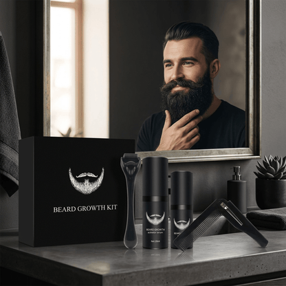 Beard Care Kit with 540 Derma Roller, Natural Beard Serum, Cleaning Spray & Comb – Men's Grooming Set — photo 2