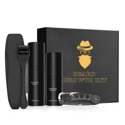 Beard Care Kit with 540 Derma Roller, Natural Beard Serum, Cleaning Spray & Comb – Men's Grooming Set — photo 3