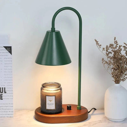 Candle Warmer Lamp with Dimmer – Wood Base & Metal Shade Candle Warmer for Jar Candles, Flameless, 2 Bulbs Included, 3 Colours — photo 8