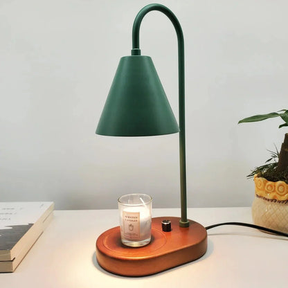 Candle Warmer Lamp with Dimmer – Wood Base & Metal Shade Candle Warmer for Jar Candles, Flameless, 2 Bulbs Included, 3 Colours — photo 10