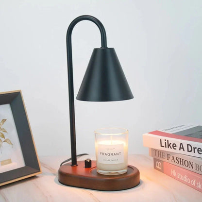 Candle Warmer Lamp with Dimmer – Wood Base & Metal Shade Candle Warmer for Jar Candles, Flameless, 2 Bulbs Included, 3 Colours — photo 9