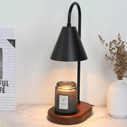 Candle Warmer Lamp with Dimmer – Wood Base & Metal Shade Candle Warmer for Jar Candles, Flameless, 2 Bulbs Included, 3 Colours — photo 11