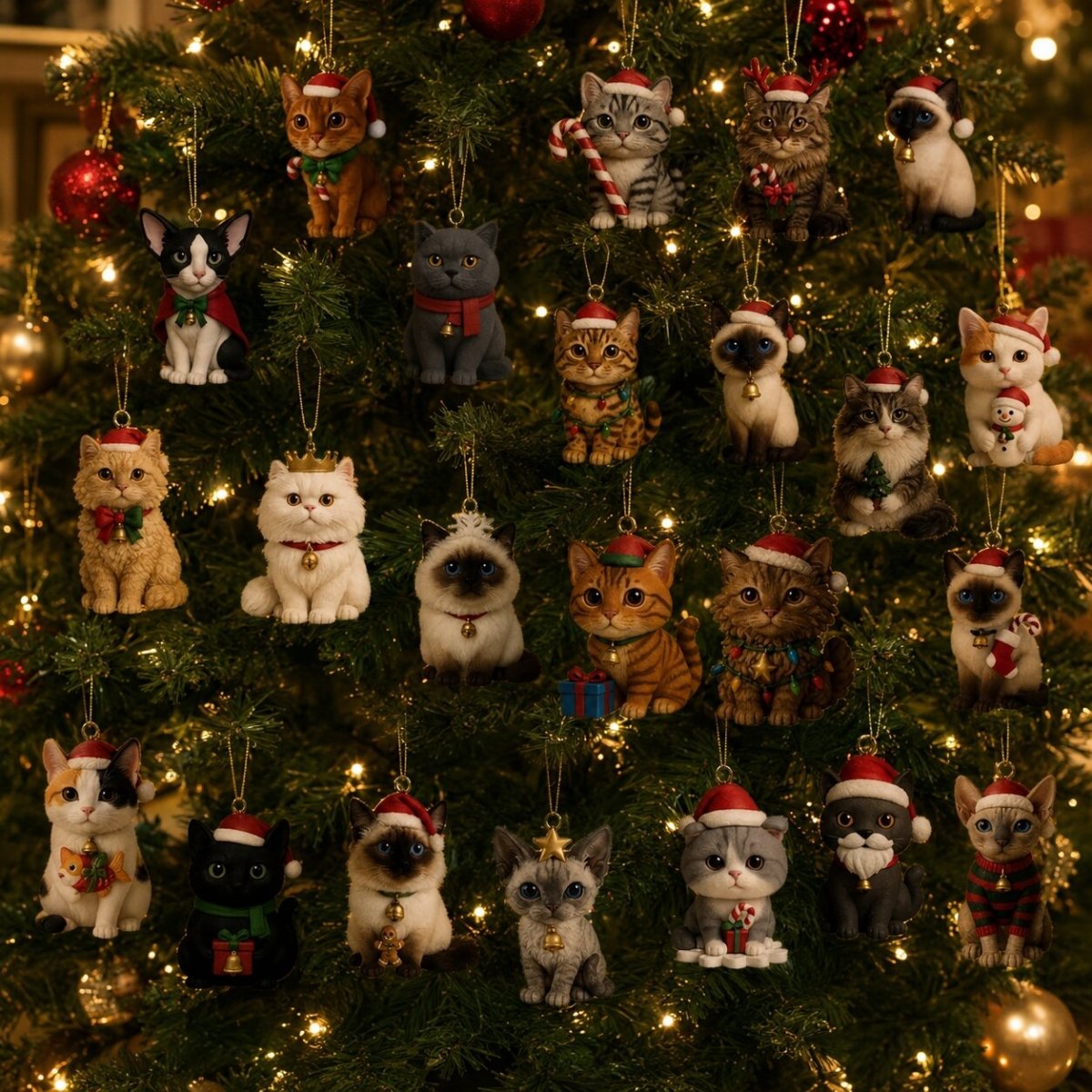 Cat Advent Calendar 2026 for Cat Lovers – Christmas Countdown with 24 Holiday Cat Figurines, Gift for Cat Lovers — photo 6