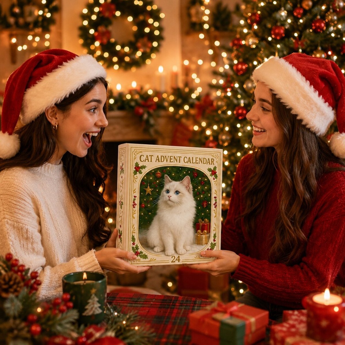 Cat Advent Calendar 2026 for Cat Lovers – Christmas Countdown with 24 Holiday Cat Figurines, Gift for Cat Lovers — photo 3