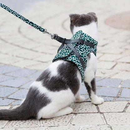 Cat Harness and Leash Set – Escape Proof Adjustable Mesh Vest Harness with Quick Release & 4 ft Leash, XS-S, Blue, Green or Red — photo 1