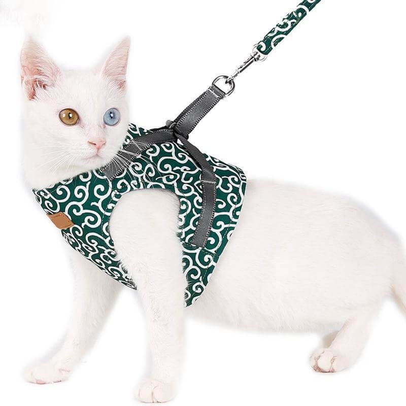 Cat Harness and Leash Set – Escape Proof Adjustable Mesh Vest Harness with Quick Release & 4 ft Leash, XS-S, Blue, Green or Red — photo 2