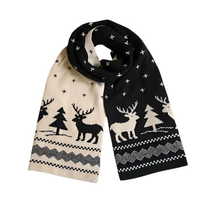 Women's Reversible Christmas Scarf | Deer and Elk Knit Pattern | Soft Wool Feel Winter Wrap for Festive and Daily Use — photo 5