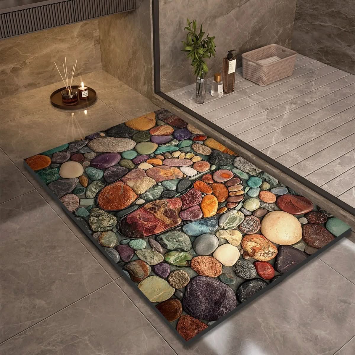 Diatomite Bath Mat with Non-Slip Rubber Base – Quick Dry Absorbent Bath Mat, 17 Designs, 16 x 24 to 24 x 35 in — photo 15