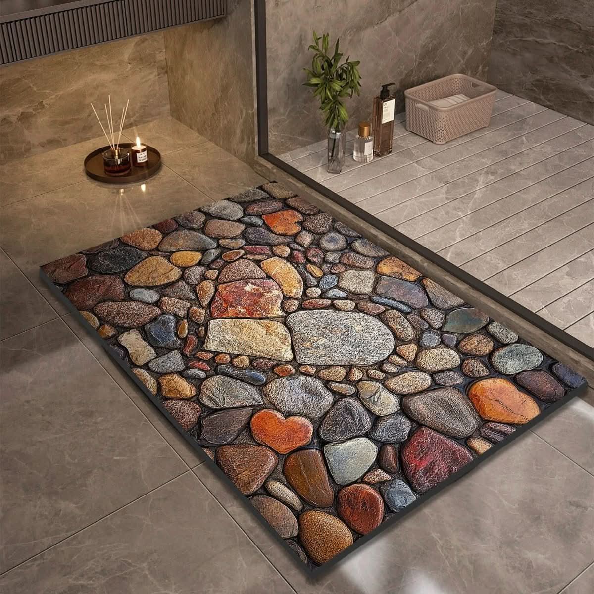 Diatomite Bath Mat with Non-Slip Rubber Base – Quick Dry Absorbent Bath Mat, 17 Designs, 16 x 24 to 24 x 35 in — photo 14