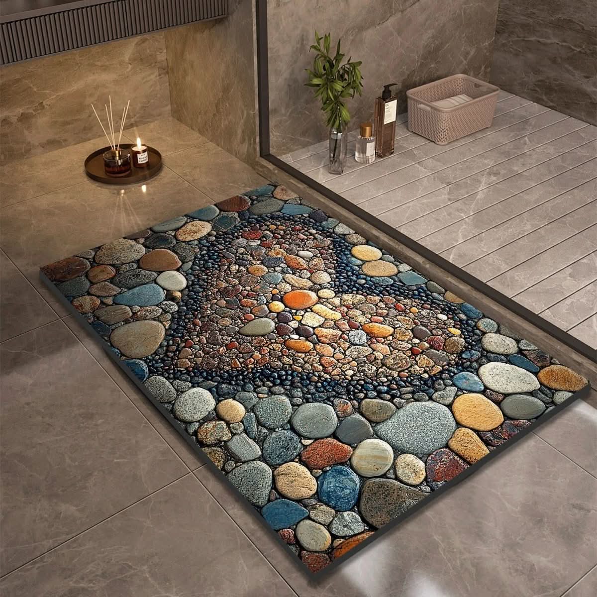 Diatomite Bath Mat with Non-Slip Rubber Base – Quick Dry Absorbent Bath Mat, 17 Designs, 16 x 24 to 24 x 35 in — photo 17