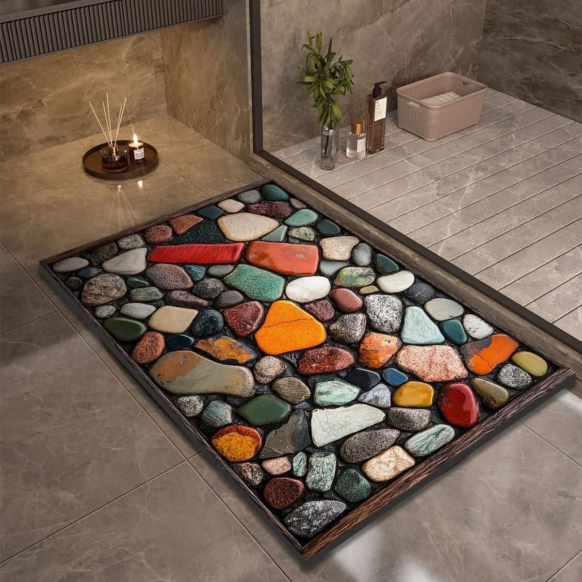 Diatomite Bath Mat with Non-Slip Rubber Base – Quick Dry Absorbent Bath Mat, 17 Designs, 16 x 24 to 24 x 35 in — photo 7
