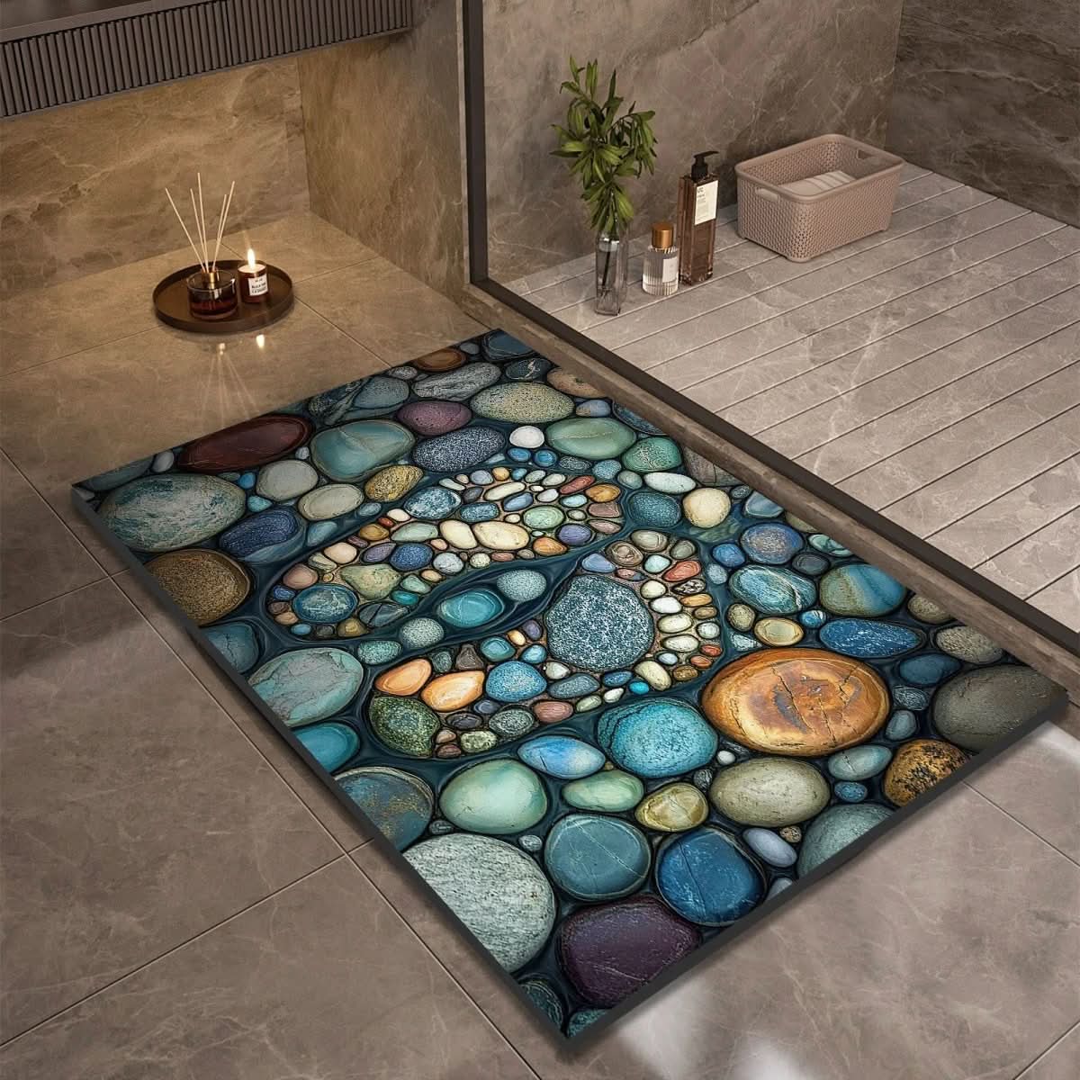 Diatomite Bath Mat with Non-Slip Rubber Base – Quick Dry Absorbent Bath Mat, 17 Designs, 16 x 24 to 24 x 35 in — photo 16