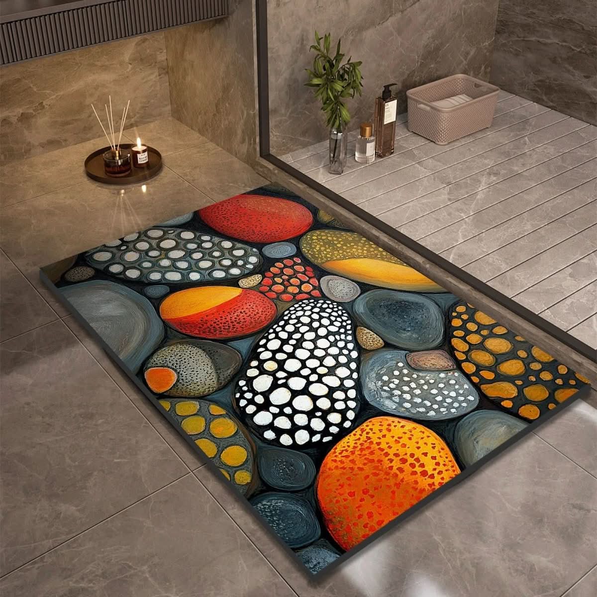 Diatomite Bath Mat with Non-Slip Rubber Base – Quick Dry Absorbent Bath Mat, 17 Designs, 16 x 24 to 24 x 35 in — photo 18