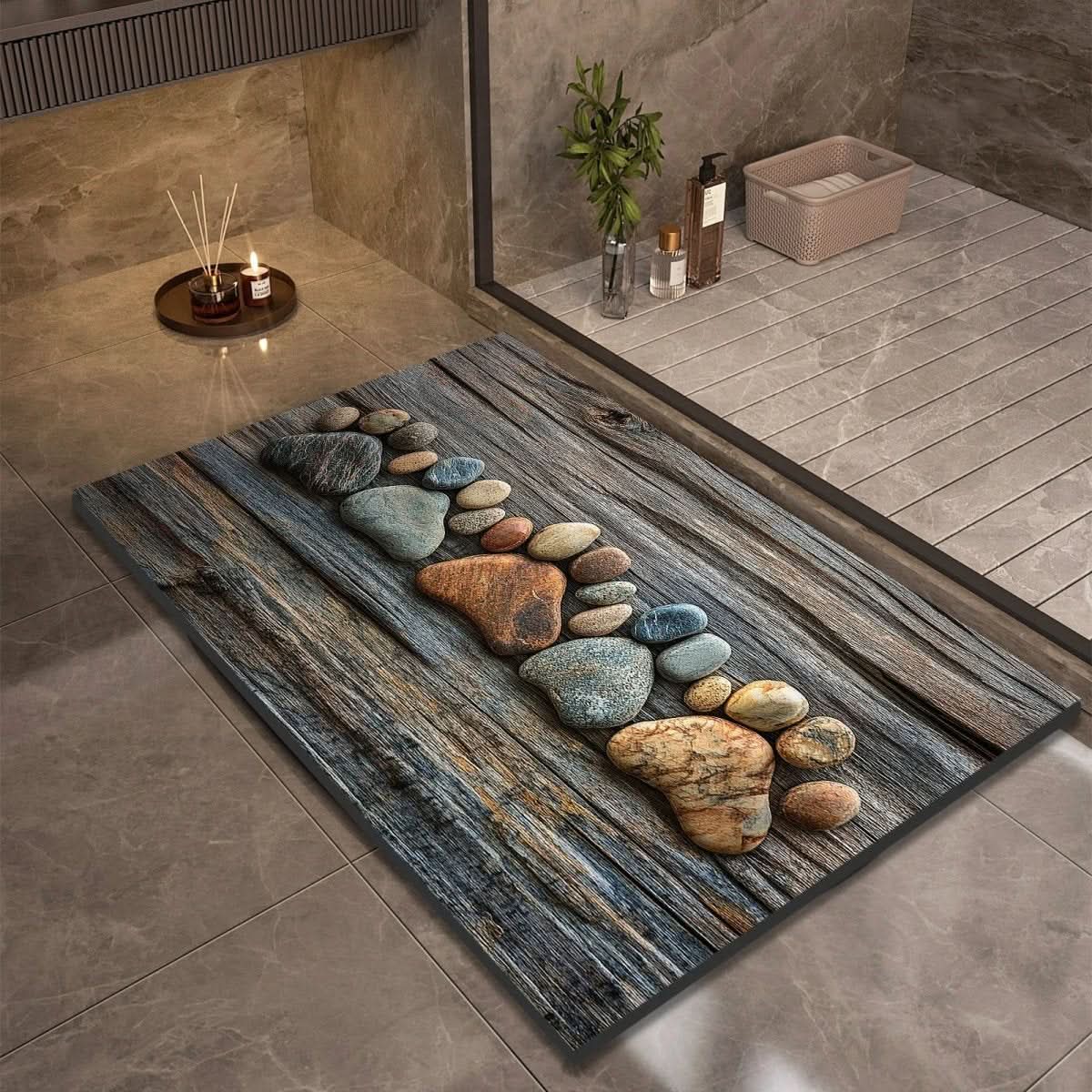 Diatomite Bath Mat with Non-Slip Rubber Base – Quick Dry Absorbent Bath Mat, 17 Designs, 16 x 24 to 24 x 35 in — photo 6