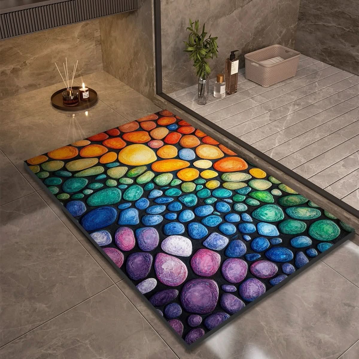 Diatomite Bath Mat with Non-Slip Rubber Base – Quick Dry Absorbent Bath Mat, 17 Designs, 16 x 24 to 24 x 35 in — photo 5