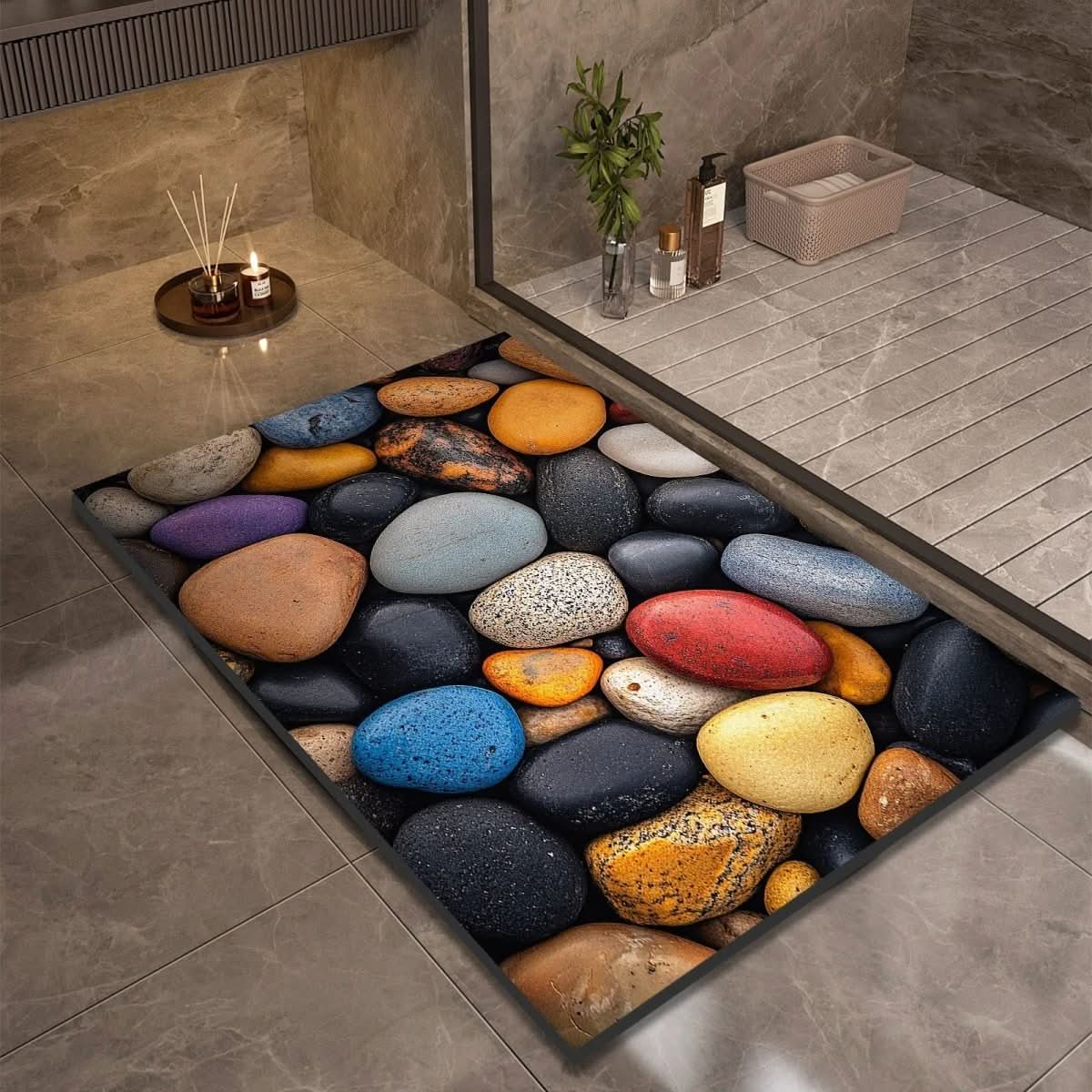 Diatomite Bath Mat with Non-Slip Rubber Base – Quick Dry Absorbent Bath Mat, 17 Designs, 16 x 24 to 24 x 35 in — photo 13