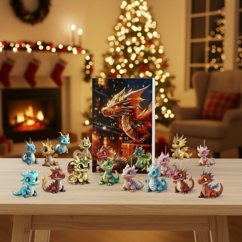 Dragon Advent Calendar – 24 Cute Cartoon Dragon Keychain Pendants, Christmas Countdown for Kids 6+ & Collectors — photo 1