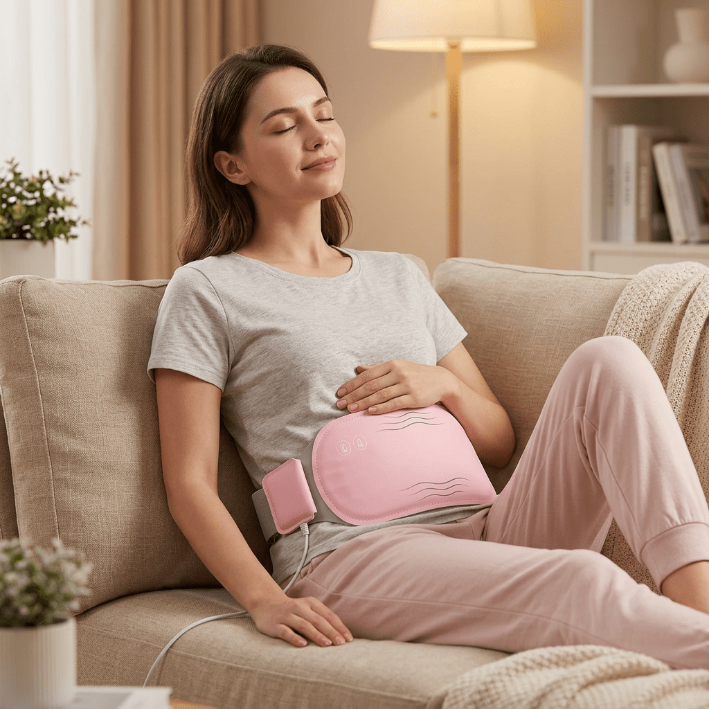 Electric Belly Warmer – Rechargeable Heating Pad with Vibration & 3 Heat Settings, Cordless Wearable Warmth — photo 2