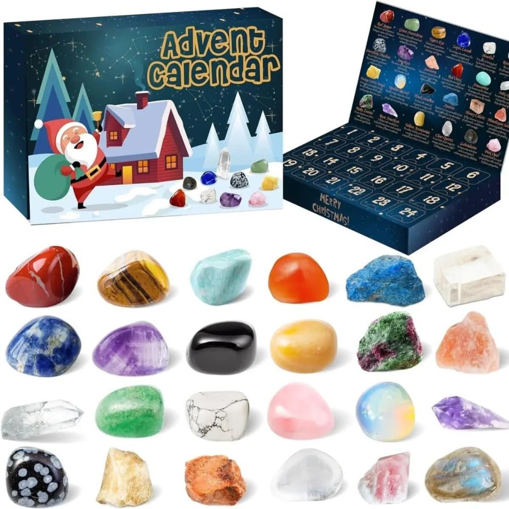 Gemstone Advent Calendar – 24 Natural Crystals & Stones for the Christmas Countdown, Rock Collection Gift, 2 Styles — photo 2