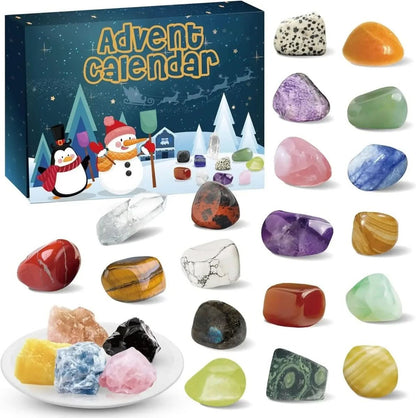 Gemstone Advent Calendar – 24 Natural Crystals & Stones for the Christmas Countdown, Rock Collection Gift, 2 Styles — photo 3