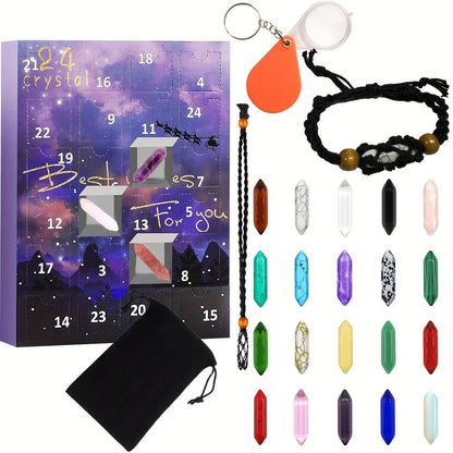 Gemstone Advent Calendar – 24 Natural Crystals & Stones for the Christmas Countdown, Rock Collection Gift, 2 Styles — photo 4