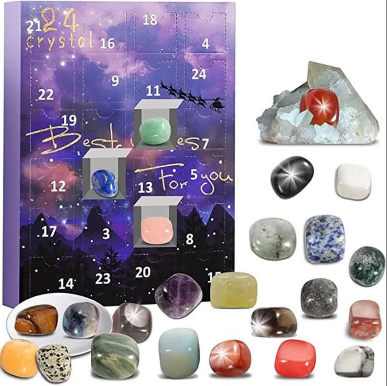 Gemstone Advent Calendar – 24 Natural Crystals & Stones for the Christmas Countdown, Rock Collection Gift, 2 Styles — photo 6