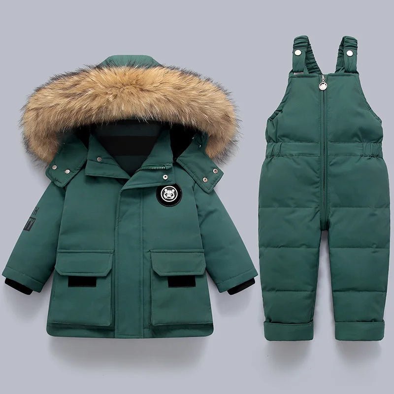 Kids Snowsuit 2 Piece – Quilted Winter Set with Hooded Jacket & Snow Pants, 6 Colours, 2T-5T – Hermosa — photo 2