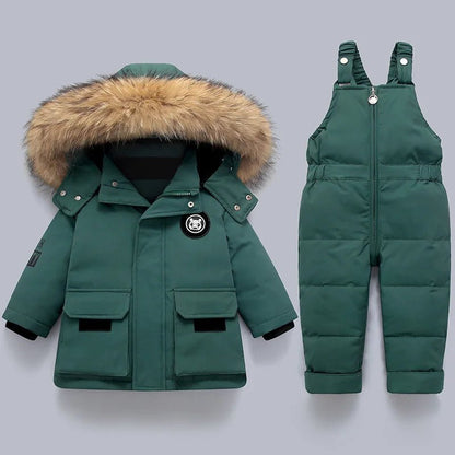 Kids Snowsuit 2 Piece – Quilted Winter Set with Hooded Jacket & Snow Pants, 6 Colours, 2T-5T – Hermosa — photo 2