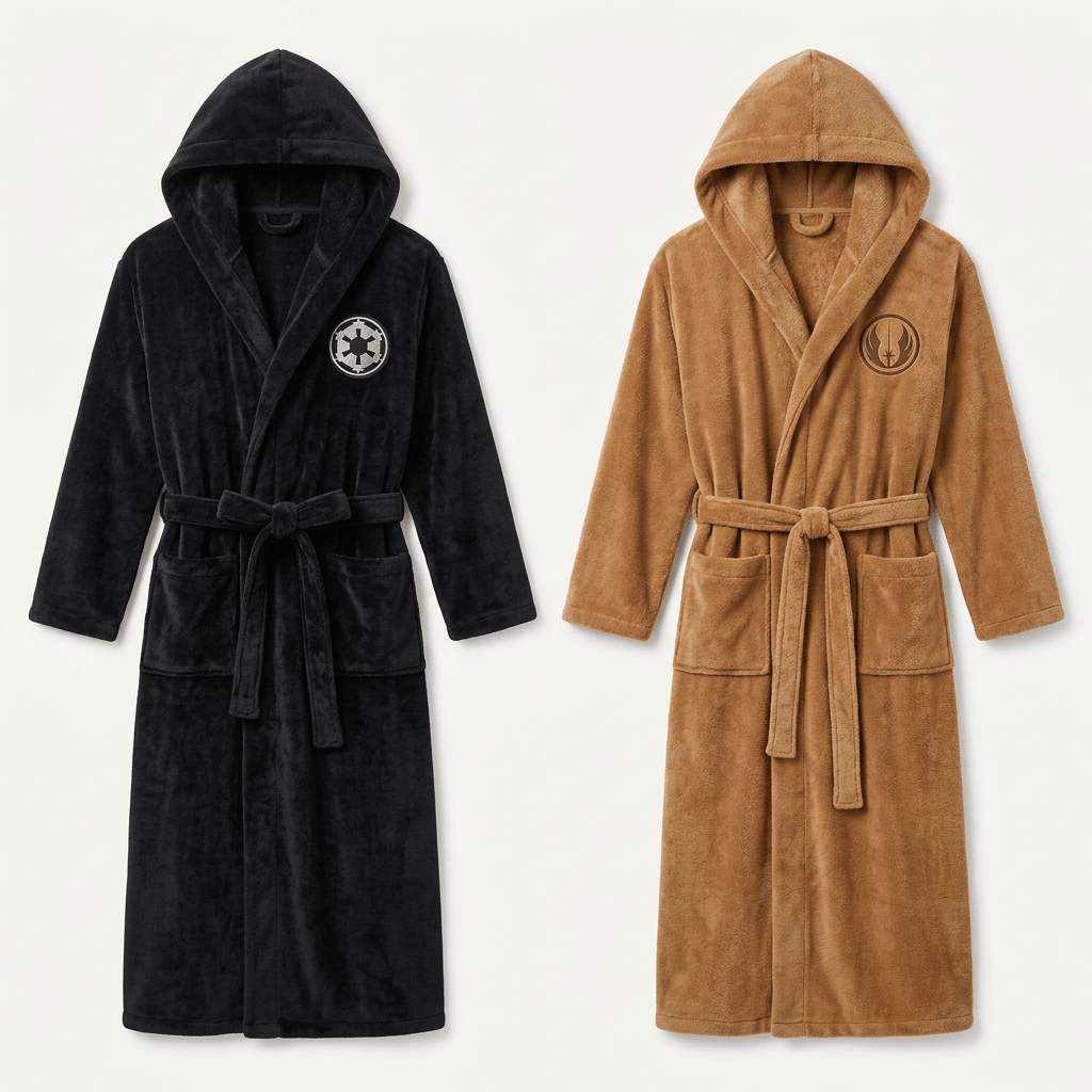Men's Long Flannel Robe with Hood – Warm Extra-Long Hooded Bathrobe with Belt, Absorbent, Black or Brown – Hommes — photo 1
