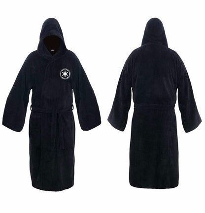 Men's Long Flannel Robe with Hood – Warm Extra-Long Hooded Bathrobe with Belt, Absorbent, Black or Brown – Hommes — photo 7