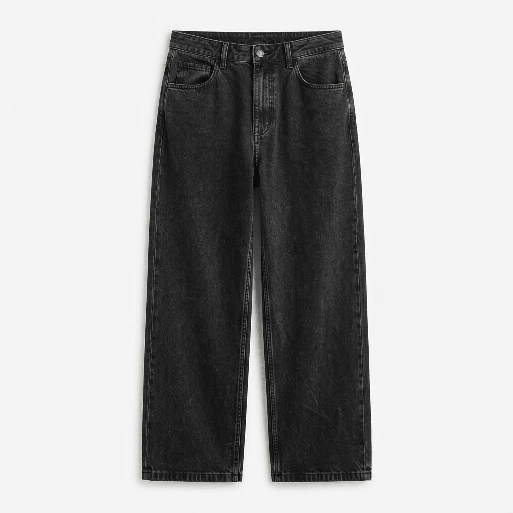 Men's Wide Leg Jeans – Loose Fit Baggy Jeans with Straight Leg, Five Pocket, Black or Blue, S–3XL – Hommes — photo 1