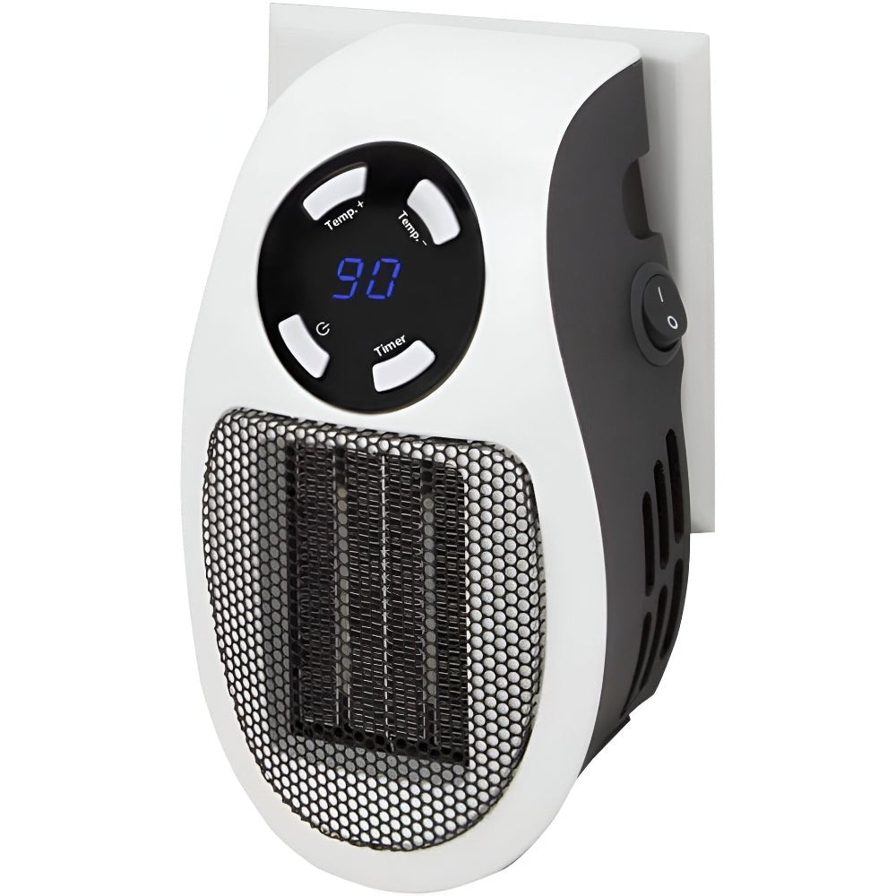 Plug-In Space Heater 350W – Mini Ceramic Wall Outlet Heater with Thermostat, 1-12 Hour Timer & LED Display, Bathroom & Office — photo 6