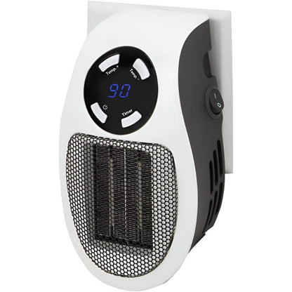 Plug-In Space Heater 350W – Mini Ceramic Wall Outlet Heater with Thermostat, 1-12 Hour Timer & LED Display, Bathroom & Office — photo 6